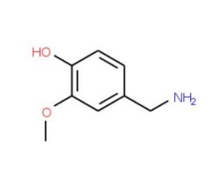 4-(Aminomethyl)-2-methoxyphenol (CAS 1196-92-5) - chemical structure image