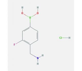 4-(Aminomethyl)-3-fluorophenylboronic acid hydrochloride (CAS 1072946-45-2) - chemical structure image