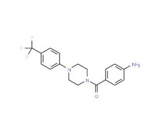 (4-Aminophenyl){4-[4-(trifluoromethyl)phenyl]-piperazino}methanone (CAS 885949-76-8) - chemical structure image