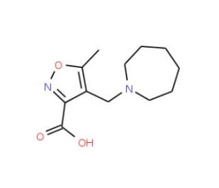 4-Azepan-1-ylmethyl-5-methyl-isoxazole-3-carboxylic acid (CAS 893750-11-3) - chemical structure image