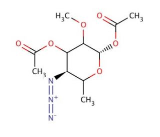 4-Azido-4,6-dideoxy-2-O-methyl-1,3-O-diacetyl-D-glucopyranose - chemical structure image
