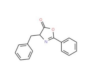 4-Benzyl-2-phenyl-2-oxazoline-5-one (CAS 5874-61-3) - chemical structure image
