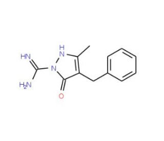 4-Benzyl-3-methyl-5-oxo-2,5-dihydro-1H-pyrazole-1-carboximidamide - chemical structure image
