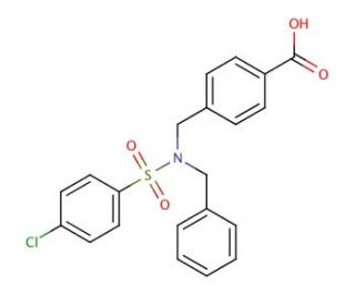 4-{[Benzyl-(4-chloro-benzenesulfonyl)-amino]-methyl}-benzoic acid - chemical structure image
