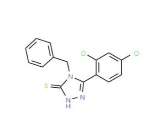 4-benzyl-5-(2,4-dichlorophenyl)-4H-1,2,4-triazole-3-thiol (CAS 23282-91-9) - chemical structure image
