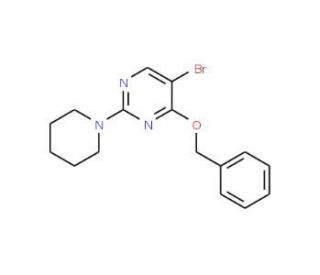4-Benzyloxy-5-bromo-2-(1-piperidinyl)pyrimidine (CAS 885952-22-7) - chemical structure image
