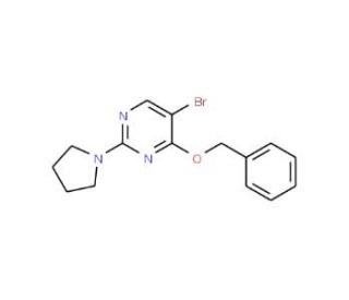 4-Benzyloxy-5-bromo-2-(1-pyrrolidinyl)pyrimidine (CAS 885952-21-6) - chemical structure image