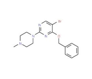 4-Benzyloxy-5-bromo-2-(4-methyl-1-piperazinyl)pyrimidine (CAS 885952-24-9) - chemical structure image