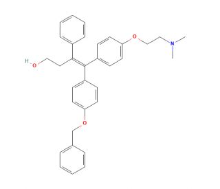 4-Benzyloxy &beta;-Hydroxy Tamoxifen (CAS 176671-78-6) - chemical structure image