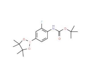 4-(BOC-amino)-3-fluorophenyl boronic acid, pinacol ester (CAS 262444-42-8) - chemical structure image