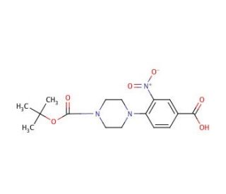 4-(Boc-piperazin-1-yl)-3-nitrobenzoic acid (CAS 870703-72-3) - chemical structure image