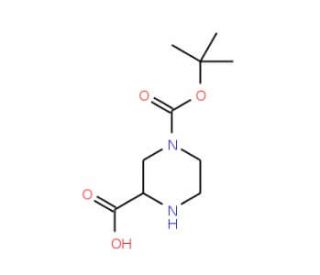 4-Boc-piperazine-2-carboxylic acid (CAS 128019-59-0) - chemical structure image
