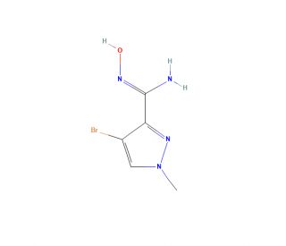 4-Bromo-1-methyl-1H-pyrazole-3-amidoxime (CAS 287922-73-0) - chemical structure image