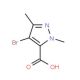 4-Bromo-2,5-dimethyl-2H-pyrazole-3-carboxylic acid (CAS 5775-88-2) - chemical structure image