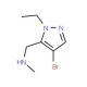 (4-Bromo-2-ethyl-2H-pyrazol-3-ylmethyl)-methyl-amine - chemical structure image