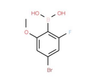 4-Bromo-2-fluoro-6-methoxyphenylboronic acid (CAS 957035-32-4) - chemical structure image