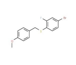 (4-Bromo-2-fluorophenyl)(4-methoxybenzyl)sulfane (CAS 1020253-12-6) - chemical structure image