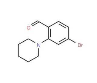 4-Bromo-2-piperidinobenzenecarbaldehyde (CAS 643094-36-4) - chemical structure image