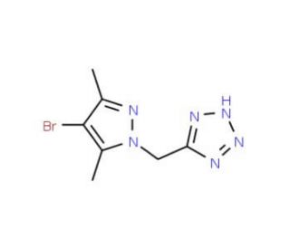 4-Bromo-3,5-dimethyl-1-(tetrazol-5-ylmethyl)-1H-pyrazole - chemical structure image
