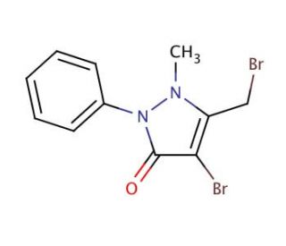 4-Bromo-3-(bromomethyl)-2-methyl-1-phenylpyrazolin-5-one - chemical structure image