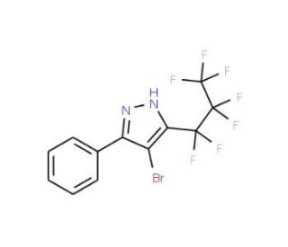 4-Bromo-3-(heptafluoroprop-1-yl)-5-(phenyl)pyrazole (CAS 82633-52-1) - chemical structure image