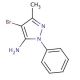 4-Bromo-3-methyl-1-phenyl-1H-pyrazol-5-ylamine (CAS 69464-98-8) - chemical structure image