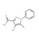 4-Bromo-5-methyl-1-phenylpyrazole-3-carboxylic acid - chemical structure image