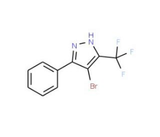4-Bromo-5-phenyl-3-(trifluoromethyl)pyrazole (CAS 230295-07-5) - chemical structure image