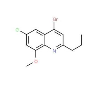 4-Bromo-6-chloro-8-methoxy-2-propylquinoline (CAS 1189105-63-2) - chemical structure image
