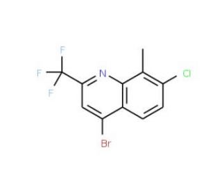 4-Bromo-7-chloro-8-methyl-2-(trifluoromethyl)quinoline (CAS 1072944-67-2) - chemical structure image