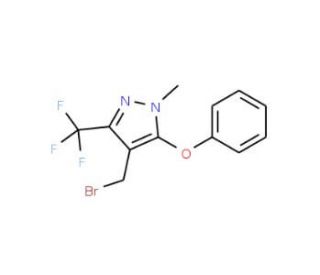 4-(Bromomethyl)-1-methyl-5-phenoxy-3-(trifluoromethyl)-1H-pyrazole (CAS 912569-72-3) - chemical structure image