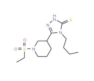 4-Butyl-5-[1-(ethylsulfonyl)piperidin-3-yl]-4H-1,2,4-triazole-3-thiol - chemical structure image