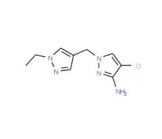 4-Chloro-1-(1-ethyl-1H-pyrazol-4-ylmethyl)-1H-pyrazol-3-ylamine - chemical structure image