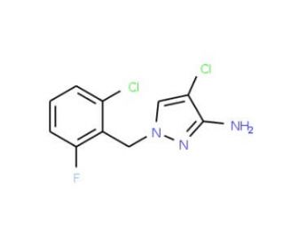 4-chloro-1-(2-chloro-6-fluorobenzyl)-1H-pyrazol-3-amine - chemical structure image