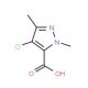 4-Chloro-1,3-dimethyl-1H-pyrazole-5-carboxylic acid (CAS 98198-65-3) - chemical structure image