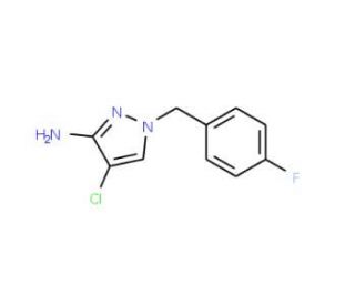 4-Chloro-1-(4-fluoro-benzyl)-1H-pyrazol-3-ylamine - chemical structure image