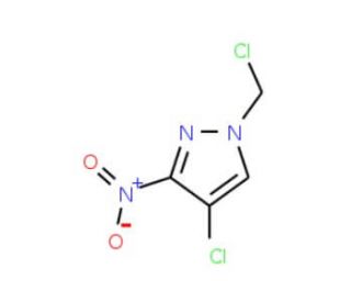 4-Chloro-1-(chloromethyl)-3-nitro-1H-pyrazole (CAS 925179-56-2) - chemical structure image