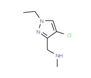 (4-Chloro-1-ethyl-1H-pyrazol-3-ylmethyl)-methyl-amine - chemical structure image