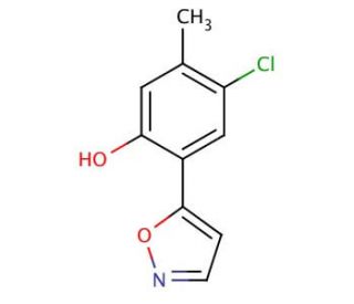 4-Chloro-2-(5-isoxazolyl)-5-methylphenol (CAS 213690-32-5) - chemical structure image