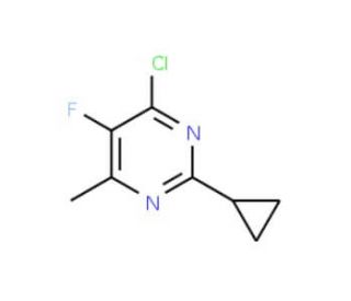 4-chloro-2-cyclopropyl-5-fluoro-6-methylpyrimidine (CAS 1000931-54-3) - chemical structure image