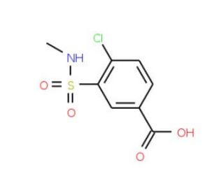 4-chloro-3-[(methylamino)sulfonyl]benzoic acid (CAS 1429-44-3) - chemical structure image