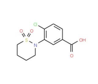 4-Chloro-3-(1,1-dioxo-1lambda*6*-[1,2]thiazinan-2-yl)-benzoic acid - chemical structure image