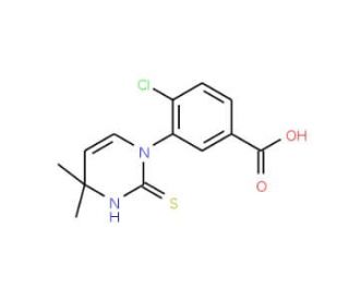 4-Chloro-3-(2-mercapto-4,4-dimethylpyrimidin-1(4H)-yl)benzoic acid - chemical structure image