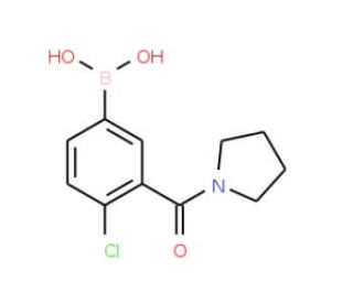 4-Chloro-3-(pyrrolidine-1-carbonyl)phenylboronic acid (CAS 871332-75-1) - chemical structure image
