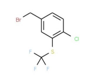 4-Chloro-3-(trifluoromethylthio)benzyl bromide (CAS 886503-38-4) - chemical structure image