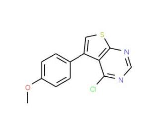 4-Chloro-5-(4-methoxy-phenyl)-thieno[2,3-d]-pyrimidine (CAS 312584-53-5) - chemical structure image