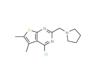4-Chloro-5,6-dimethyl-2-pyrrolidin-1-ylmethyl-thieno[2,3-d]pyrimidine - chemical structure image