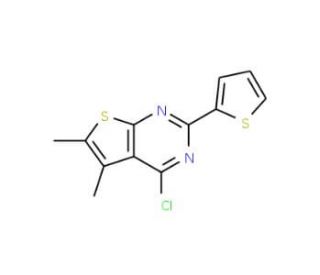 4-chloro-5,6-dimethyl-2-thien-2-ylthieno[2,3-d]pyrimidine - chemical structure image