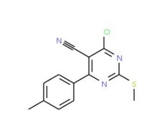 4-Chloro-5-cyano-2-methylthio-6-(p-tolyl)pyrimidine (CAS 128640-74-4) - chemical structure image