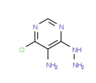 4-Chloro-6-hydrazino-pyrimidin-5-ylamine (CAS 42786-59-4) - chemical structure image